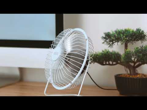 Desk fan 1.75W/5V USB dia. 18 cm white/black