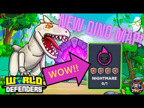 HOW???? NEW DINO MAP ON NIGHTMARE MODE!!! WORLD DEFENDERS ROBLOX