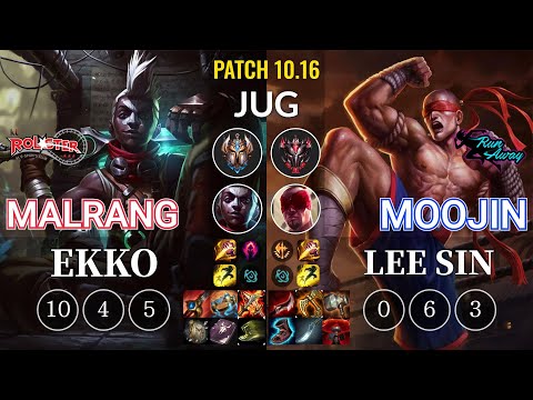KT Malrang Ekko vs RNW Moojin Lee Sin Jungle - KR Patch 10.16