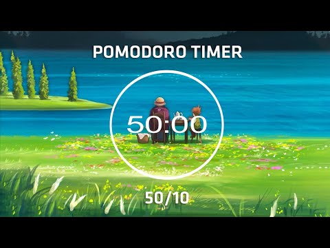 50 Minute Timer - Piano Study With Ghibli  - Pomodoro Timer - 2 x 50 min