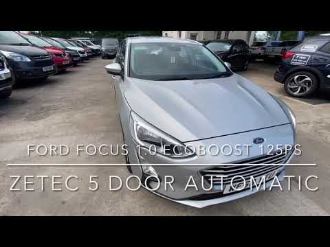 2018 68 FORD FOCUS 1.0 ECOBOOST 125PS ZETEC 5 DOOR AUTOMATIC IN MOONDUST SILVER 35000 MILES