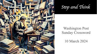 And my eyes see this puzzle! Washington Post Sunday Crossword for 11 March 2024