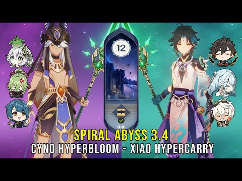 C1 Cyno Hyperbloom and C0 Xiao Hypercarry - Genshin Impact Abyss 3.4 - Floor 12 9 Stars