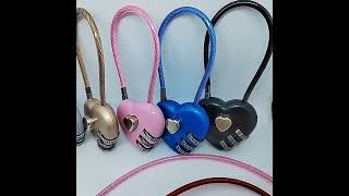 Lankový numerický zámok srdca ružový 30cm