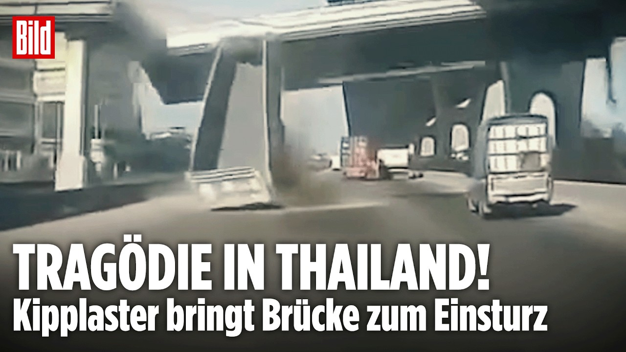 TRAGISCHER UNFALL: Kipplaster reißt Fußgängerbrücke ein – Tödlicher Crash auf Hauptstraße