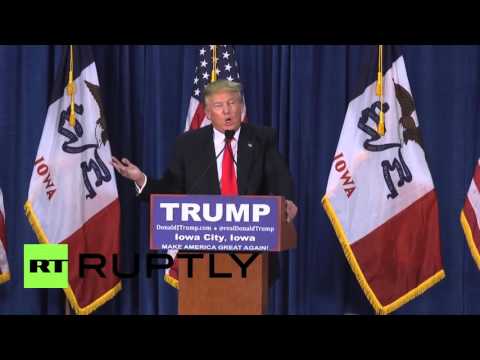 Iowa: Protester Throws Tomatoes at Trump — Get Him Out of Here