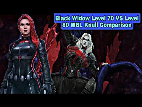 Black Widow Level 70 VS Level 80 WBL Knull Comparison - Marvel Future Fight