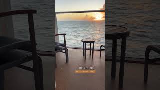 Balcony sunrise ☀️ #royalcaribbean #quantumoftheseas #cruise #views #ocean #balcony #sunrise #shorts