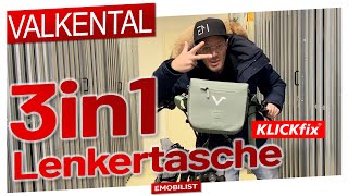 Die 3 in 1 Lenkertasche von Valkental mit KLICKfix kompatibel machen