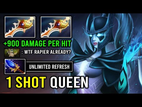 1 Shot Queen Unlimited Crit +900 Damage Per Hit Rapier Phantom Assassin Dota 2