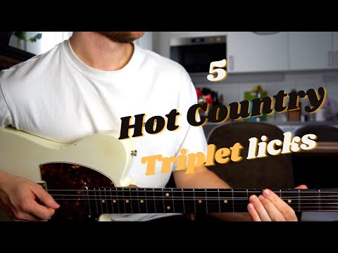 5 Hot Country Triplet Licks ⎮ TAB & Backing Track