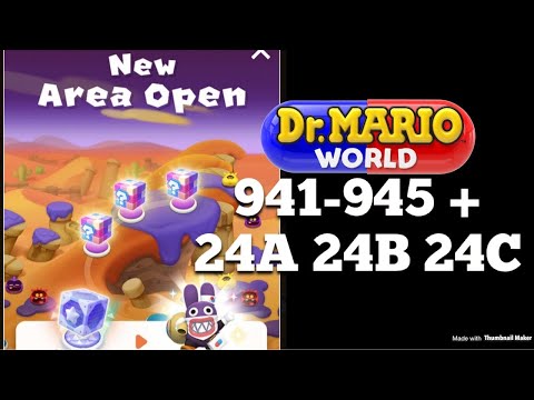 Dr. Mario World - New Area! Levels 941, 942, 943, 944, and 945 + 24A 24B and 24C (3 Stars)