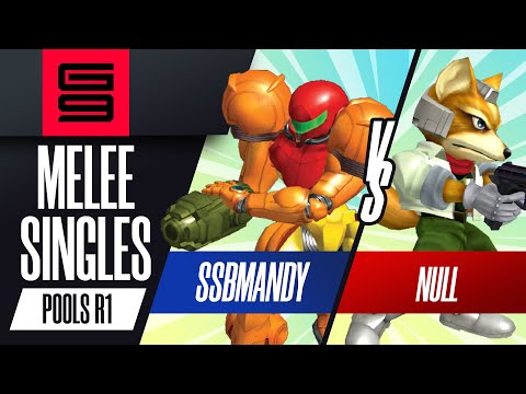 ssbmAndy (Samus) vs null (Fox) - Melee Singles Pools Winners Semi-Final  - Genesis 9