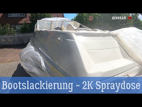 Painting a fiberglass boat with a 2K spray can (in almost 5 minutes)!