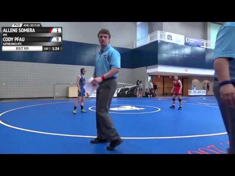 48 kg R16 - Allene Somera (OTC) vs. Cody Pfau (OKCU)