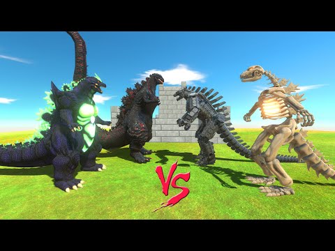 SHIN GODZILLA + SUPER GODZILLA VS MECHAGODZILLA + GODZILLA SKELETON - Animal Revolt Battle Simulator