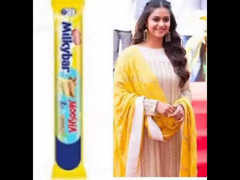 Keerthi suresh cute pics with chocolate🍫🍭
