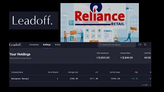 LEADOFF | Holding Reliance retail | Unlisted shares