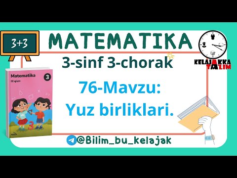 76-Mavzu: Yuz birliklari. 3-Sinf Matematika.
