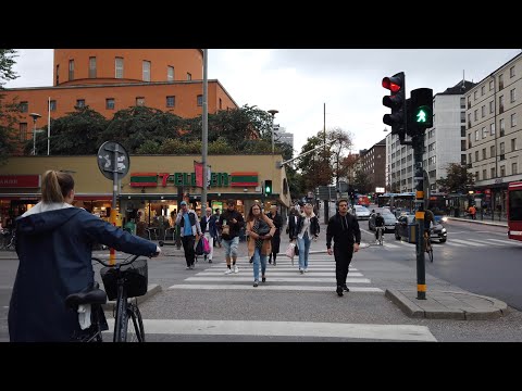 Walking in Stockholm: Odengatan - Tekniska högskolan to Sankt Eriksplan (Street sounds, 4K 60fps)