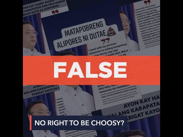 FALSE: Roque says poor have no right to be choosy over vaccine