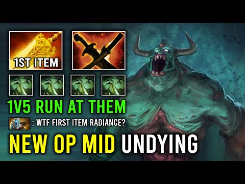 How to Solo Mid Undying 1st Item Radiance 1v5 Run At Them EZ Delete Any Gankers Dota 2