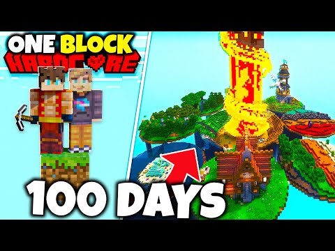 I Survived 100 Days On ONE BLOCK with YouTubers in Minecraft Hardcore!