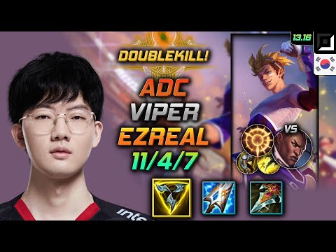 Ezreal Adc Build Viper Trinity Force Press the Attack - LOL KR Challenger Patch 13.16