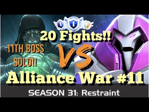 MCOC - Alliance War - Season 31 - War #11 - 20 FIGHTS!!! - Doom Vs Nimrod (Footloose) + Boss Solo!!