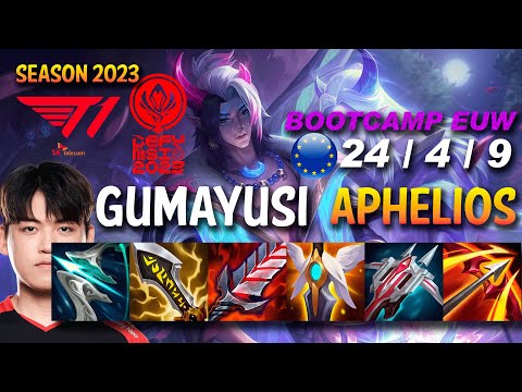 T1 Gumayusi APHELIOS vs DRAVEN ADC - BOOTCAMP EUW Ranked - MSI 2023