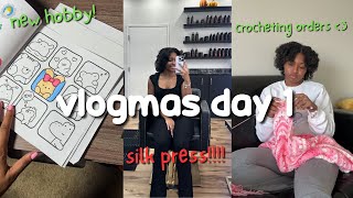 vlogmas day 1 | silk press appt, crocheting orders, & new hobbies!