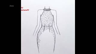 How to draw a beautiful dress with pencil/ Suna