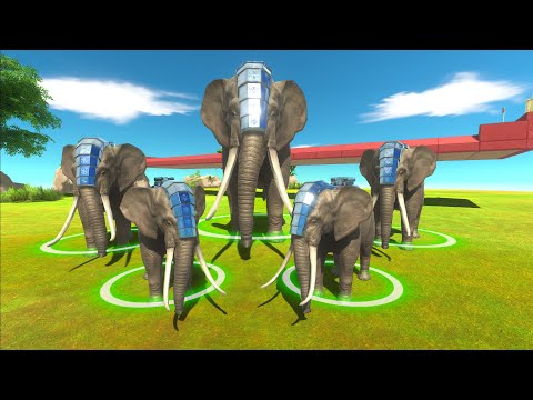 Rocket Elephants Robots vs All Unit - Animal Revolt Battle Simulator