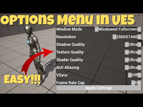 Simple Options Menu In Unreal UE5.2