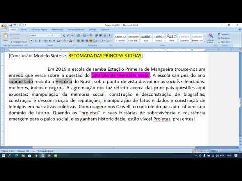 A Conclusão da redação da Uerj #uerj2021