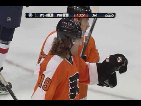 Scott Hartnell scores vs Capitals - 12-5-09