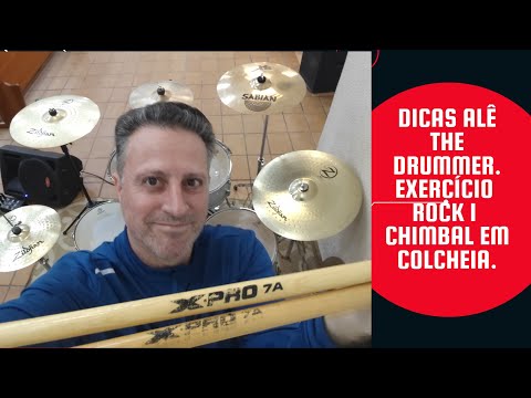 Dicas Alê The Drummer 🥁 🎧 Exercício Rock I - Chimbal em Colcheia Para Iniciantes 😉