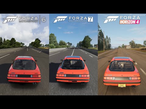 Forza Motorsport 6 vs Forza Motorsport 7 vs Forza Horizon 4 - Mazda RX-7 GSL-SE Sound Comparison