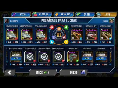 Jurassic World: The Game - Player Duel Battle 949 - Cerazinosaurus Level 20 Team!