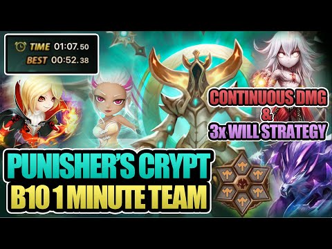 1 Minute Punishers Crypt B10 - No Artifacts/Low Skill-Ups - Summoners War