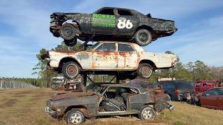 Junkyard tour of Morris Auto Salvage. Cool stuff inside! We take one home!