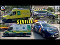SEVILLE Emergency Vehicles Responding Police And Ambulances Compilation