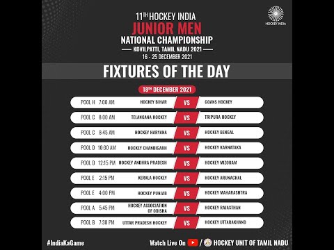 DAY - 3  11th HOCKEY INDIA  JUNIOR MEN NATIONAL CHAMPIONSHIP 2021 , KOVILPATTI