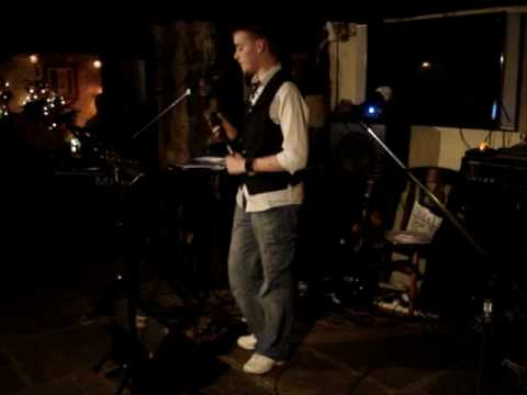 Thomas Scothern sings in the Cellar Bar