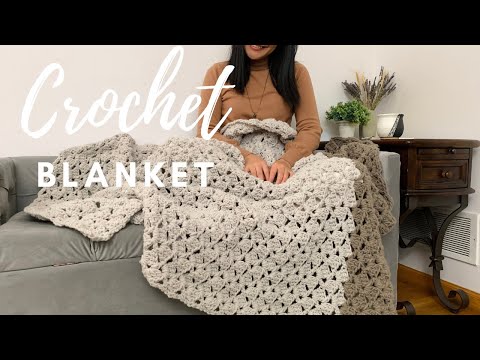 Easy crochet blanket FREE written pattern for a drunken granny stitch blanket (One row repeat)