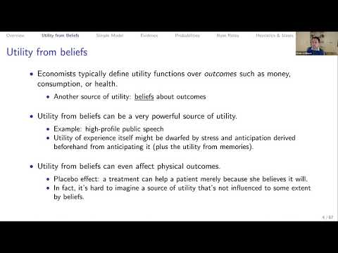 Lecture 15 Utility from Beliefs Learning I