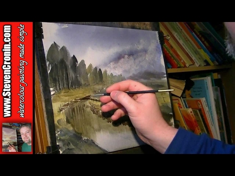 Quick watercolour impression from a photo of Black Brook in Weeford