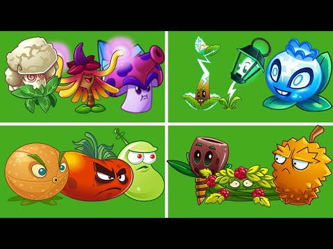 Team Plant Caulipower + Witch Hazel +Spore shroom Vs 03 team Plant -Who Will Win? - PvZ 2 Team Plant