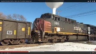 preview picture of video 'Unpatched Southern Pacific on Spine Line UP manifest, Nevada, Iowa'