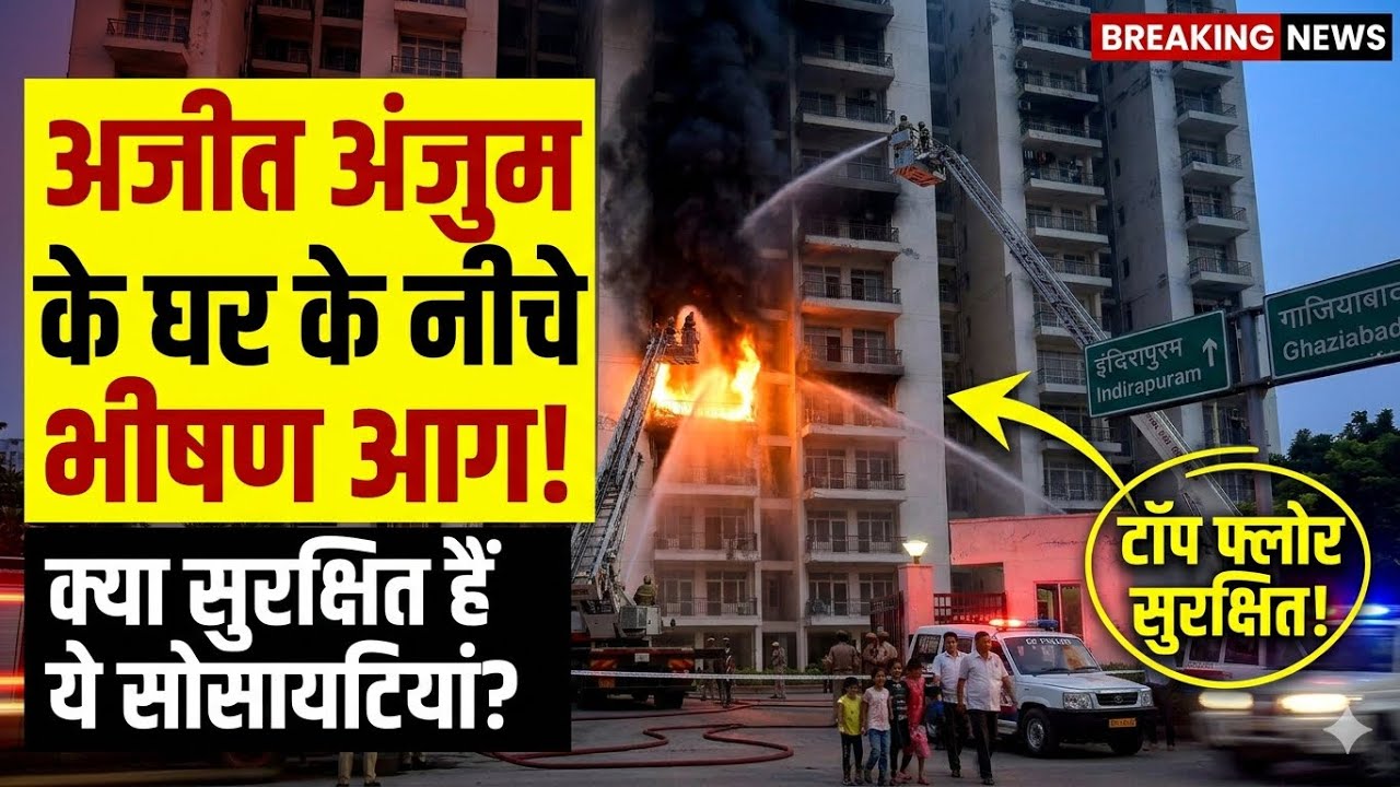 गाजियाबाद में हाईराइज फ्लैट में भीषण आग, सोसाइटी में मचा हड़कंप    राहत कार्य जारी